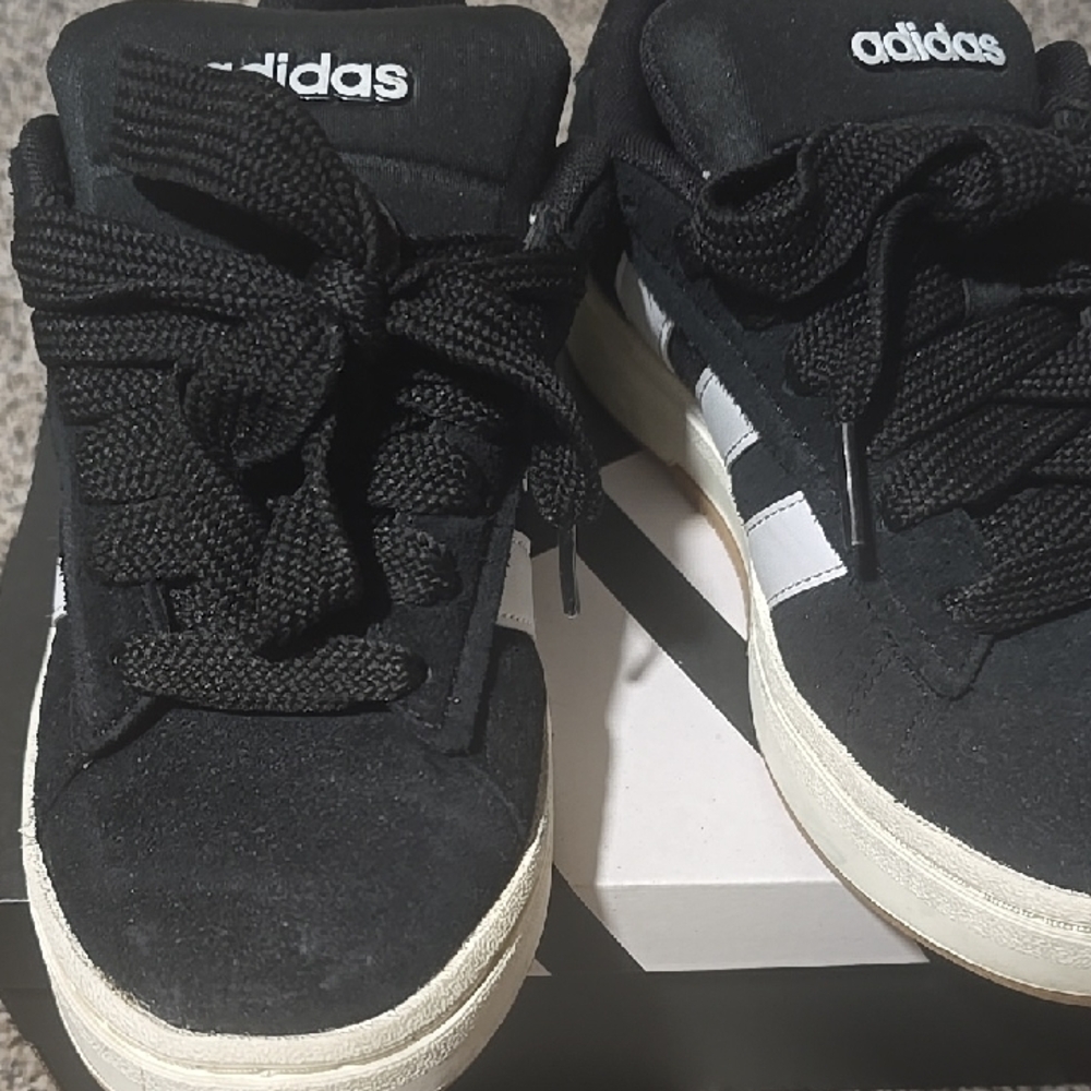 Adidas Kids Black and White Sneakers
